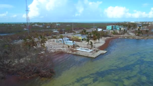 Waterfront homes aftermath Hurricane Irma — Stock Video