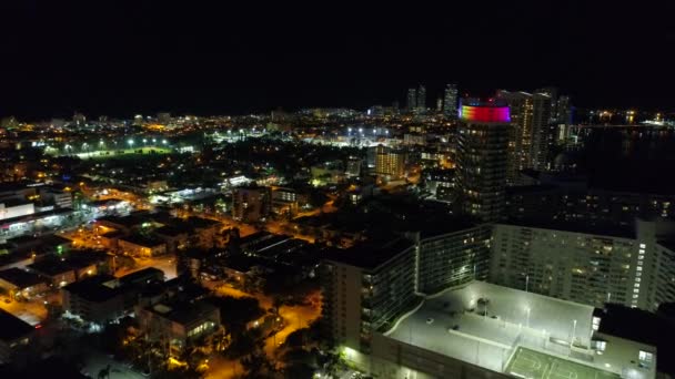 Miami beach v noci — Stock video