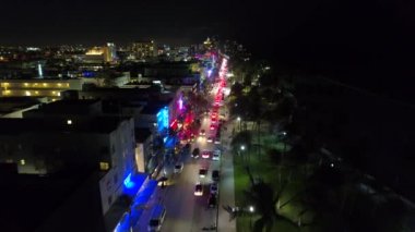 Drone cam Ocean Drive gece 