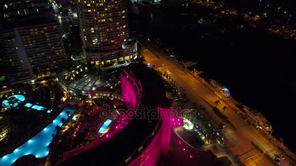 Luchtfoto onthullen Fontainebleau Hotel Miami Beach — Stockvideo