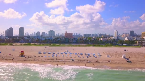 Laag schot South Beach Miami Fl — Stockvideo