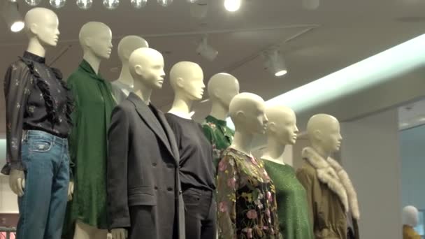 Mannequins in modern fall fashion 2017 — Stock Video