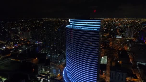 Totalbank 蓝色点燃建筑迈阿密 — 图库视频影像