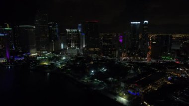 Gece varış Downtown Miami hava atış