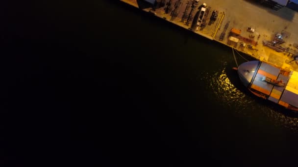 Port Miami bei Nacht — Stockvideo