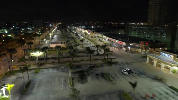 RK Shopping Center Hallandale noite tiro — Vídeo de Stock