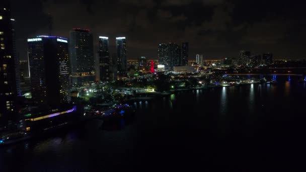 Centro de Miami Bayfront Park Bayside Biscayne 4k — Vídeos de Stock