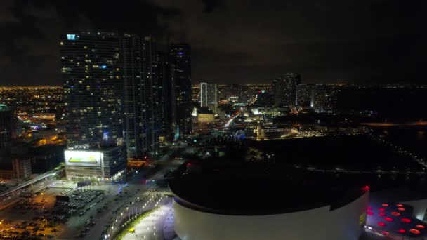 Imagens aéreas noturnas Downtown — Vídeo de Stock