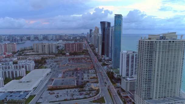 Sunny Isles Beach FL luxury condominium skyscrapers — Stock Video