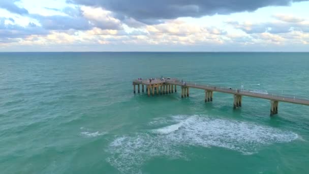 Sunny Isles muelle de pesca de playa — Vídeo de stock