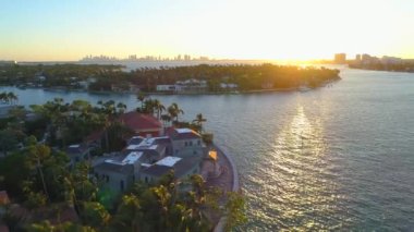 Adaları Hava Miami günbatımı lüks evler waterfront