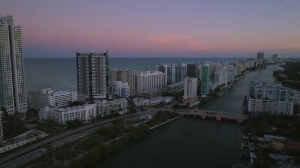 Spedup séquences Miami Beach Indian Creek architecture — Video