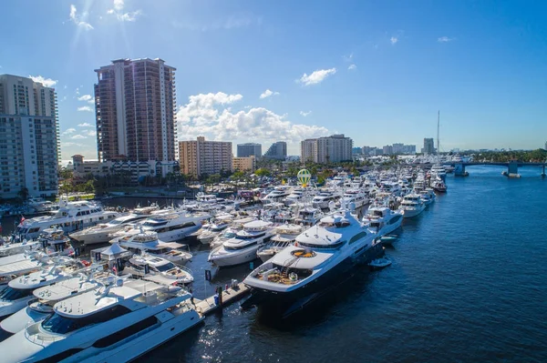 2017 Fort Lauderdale uluslararası boat show hava fotoğraf — Stok fotoğraf
