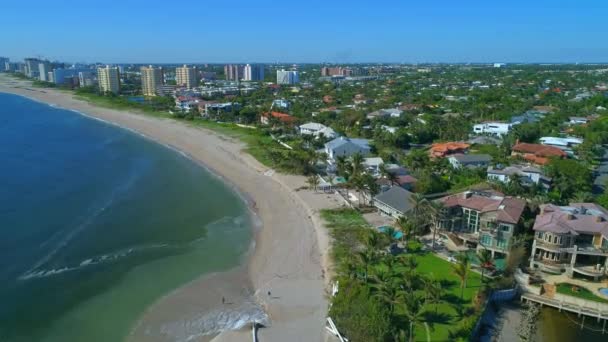 Luftaufnahmen vom Strand von Pompano in Florida — Stockvideo