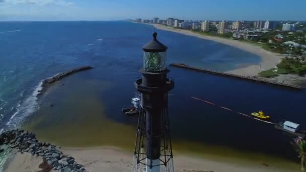 Légi felvétel Hillsboro világítótorony — Stock videók