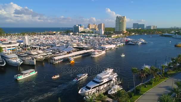 Feria internacional de Fort Lauderdale barco — Vídeo de stock