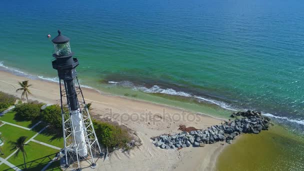 Foto aérea del faro de Hillsboro — Vídeo de stock