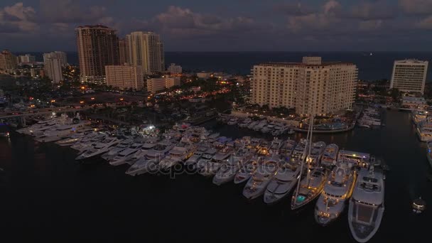 Salone Nautico Internazionale di notte — Video Stock