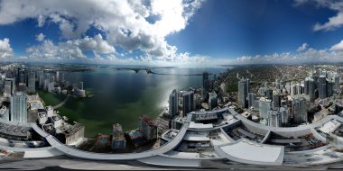 360 küresel panorama Brickell Miami binalar yukarıda