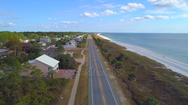 Luchtfoto Video Van Strand Vakantie Huizen Mexico Beach Usa 30P — Stockvideo