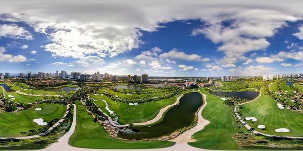 Letecká dron obraz kulové equirectangular panorama Aventura — Stock fotografie