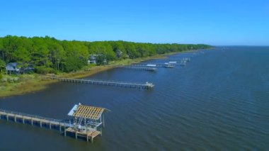 Waterfront Carrabelle Fl Meksika Körfezi'nde 4 k 60 p adamım.