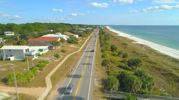 Drone Schoot Luchtfoto Tour Mexico Beach Golf Florida — Stockvideo