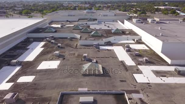 Luchtfoto Drone Video Gebouw Het Dak Inspectie Commerciële — Stockvideo