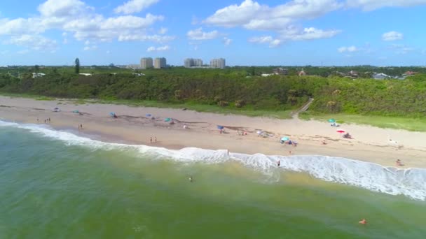 Vídeo Drone Aéreo Oceanfront Park Beach 60P — Vídeo de Stock