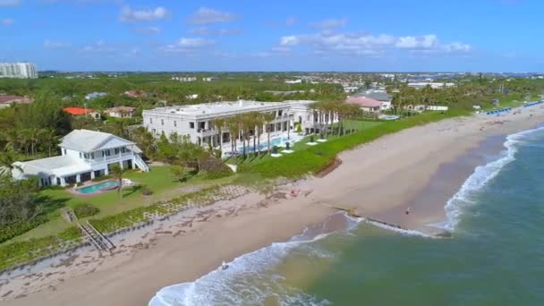 Aerial Orbit Luxury Mansion Beach Boynton — Stock Video