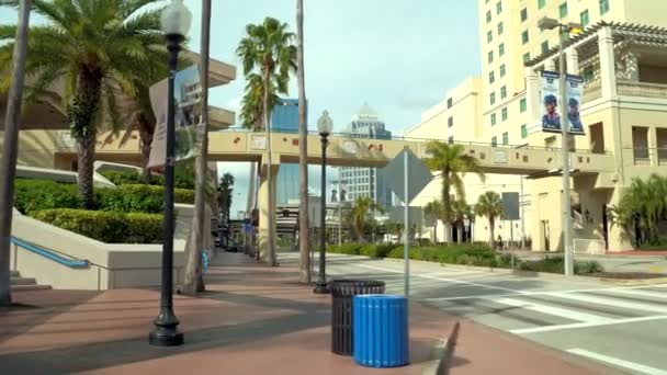 Grond Beweging Tour Downtown Tampa — Stockvideo