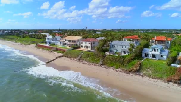 Casas Los Ricos Famosos Florida Playa Drones Aéreos Vídeo — Vídeo de stock