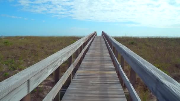 Dřevěná Cesta Pláž — Stock video