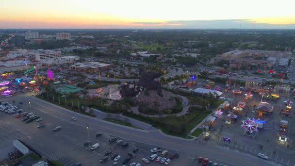 Antenne Zonsondergang Schot Broward Fair 2017 — Stockvideo