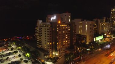 Aeial robot video Eden Roc Hotel Miami Beach gece
