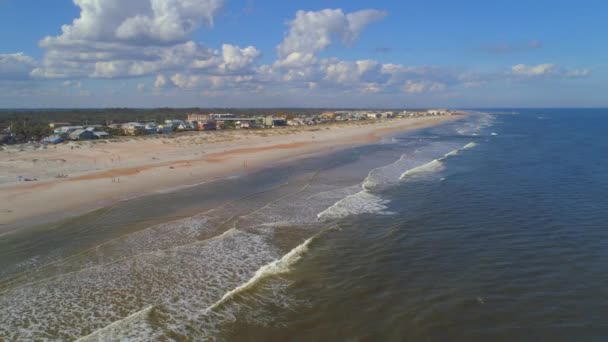 Légi Drone Emelkedik Hogy Felfedje Augustine Beach — Stock videók