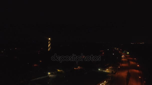 Aerial Natt Video Augistine Fyr 24P — Stockvideo