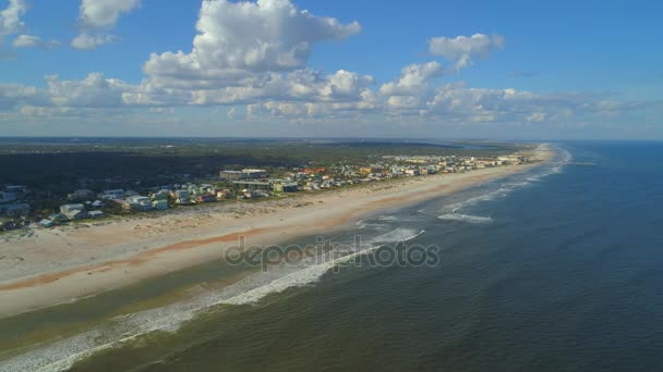 Coastal Beach Aerial Footage Augustine — Stock Video