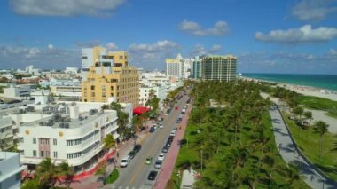 Lummus Park South Beach hava uçak atış 4k 24p