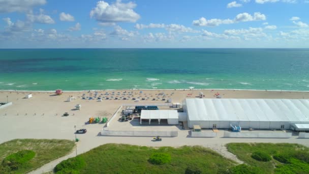 Art Basel Tente Miami Beach Drone Aérien Stock Vidéo 24P — Video
