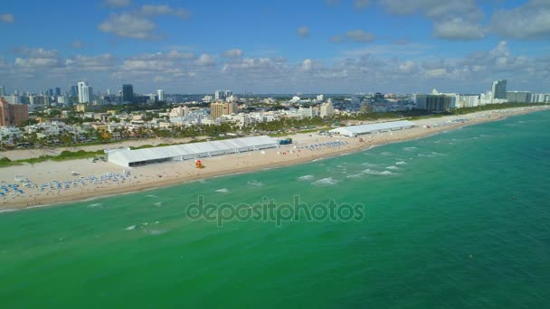 Stock Aerial Footage Art Basel 2017 Miami Beach Event Tents — Stock Video