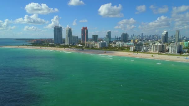 Съёмки Воздуха Майами Бич Флорида 24P — стоковое видео