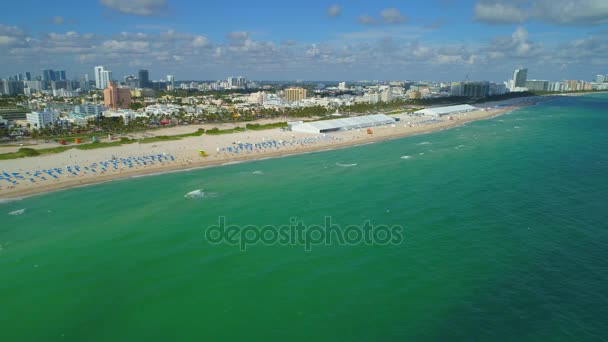 股票视频迈阿密海滩艺术巴塞尔2017空中镜头 — 图库视频影像