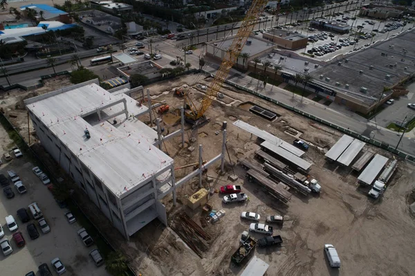 Supermercado em construção imagem aérea — Fotografia de Stock