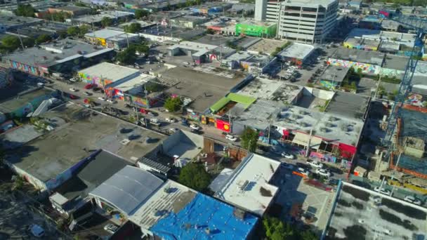 Aerial City Shot Wynwood Miami — Stock Video