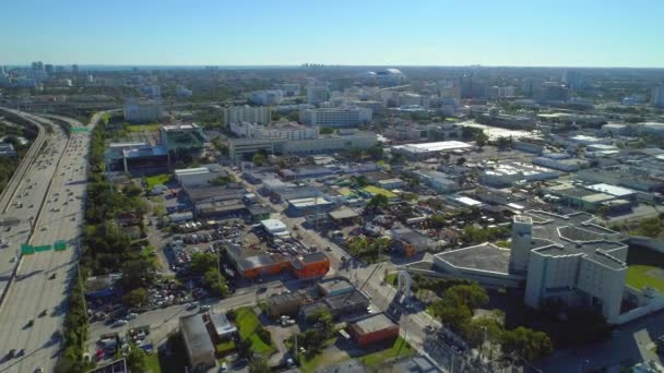 Antenowe Drone Wideo Allapattah Miami — Wideo stockowe