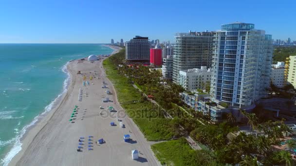 Luchtfoto Beeldmateriaal Faena District Van Miami Beach — Stockvideo
