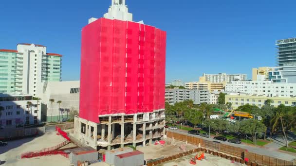Letecké Video Faena Condominium Miami Beach Brzy Rekonstrukci — Stock video