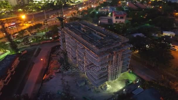 Bangunan Sedang Dibangun Malam Hari — Stok Video