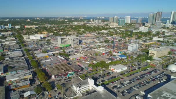 Laterale Luchtfoto Video Wynwood Miami — Stockvideo